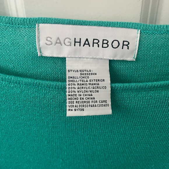 Sag Harbor sweater women’s small blue green vintage - Picture 2 of 4